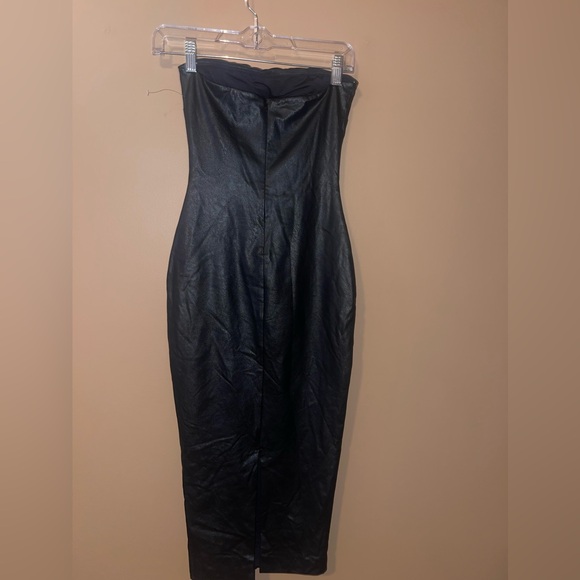 Naked Wardrobe Faux Leather black tube dress - Picture 6 of 8